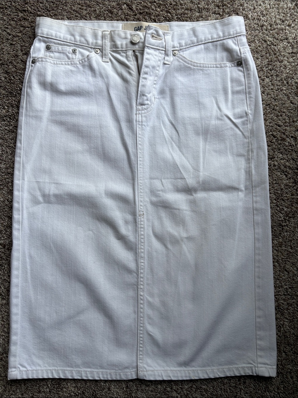GAP White Straight Denim Skirt